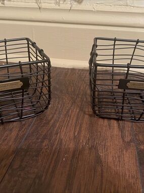 Metal Wire Storage Basket - Black